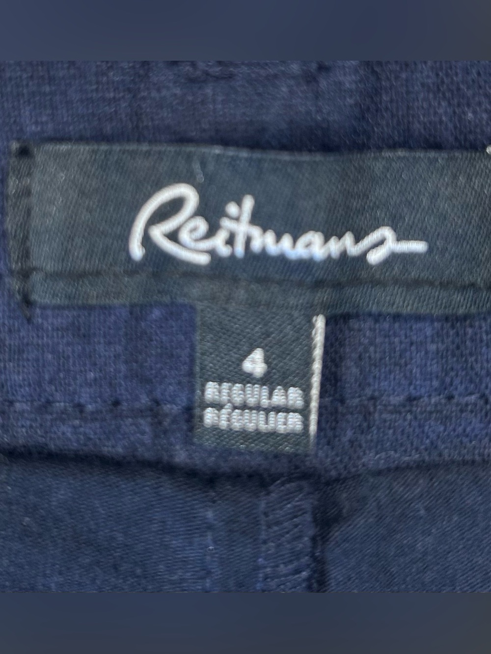 Reitmans Navy Blue Linen Blend Skort Women’s Size 4 Drawstring Utility Pockets - Picture 3 of 11